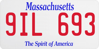 MA license plate 9IL693