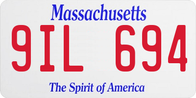 MA license plate 9IL694
