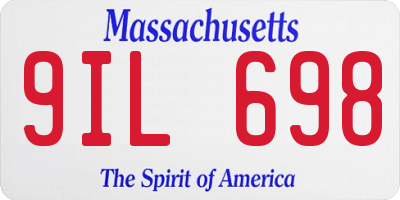 MA license plate 9IL698
