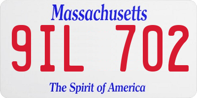 MA license plate 9IL702