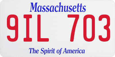 MA license plate 9IL703