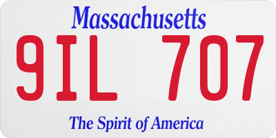 MA license plate 9IL707