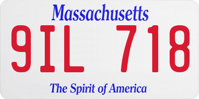 MA license plate 9IL718