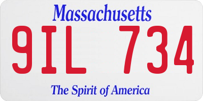 MA license plate 9IL734