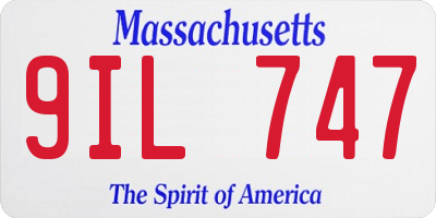 MA license plate 9IL747