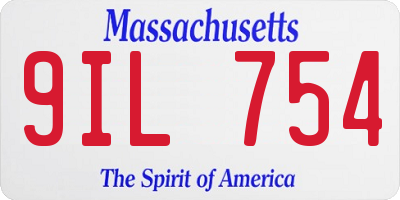 MA license plate 9IL754