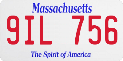 MA license plate 9IL756
