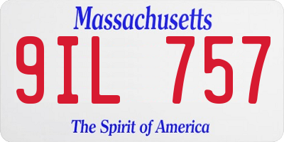 MA license plate 9IL757