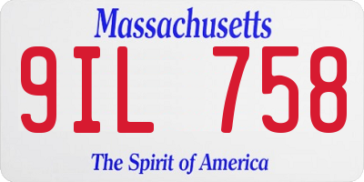 MA license plate 9IL758