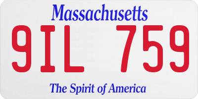MA license plate 9IL759