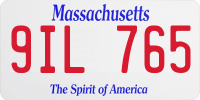 MA license plate 9IL765
