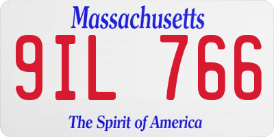 MA license plate 9IL766