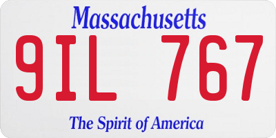 MA license plate 9IL767