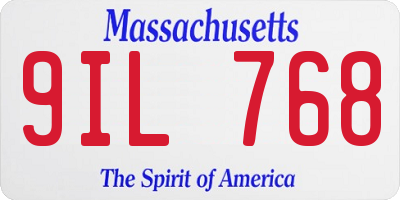 MA license plate 9IL768