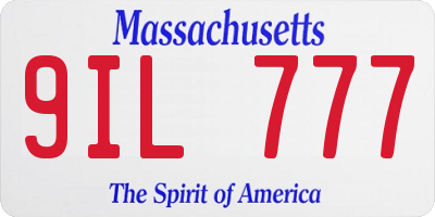 MA license plate 9IL777