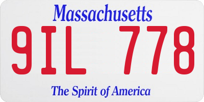 MA license plate 9IL778