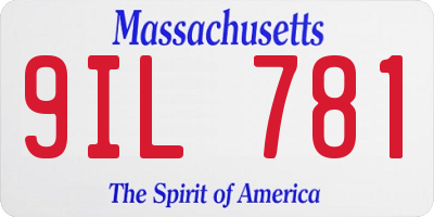 MA license plate 9IL781