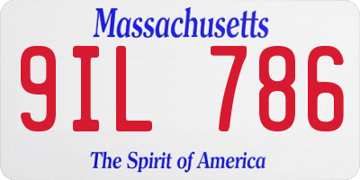 MA license plate 9IL786