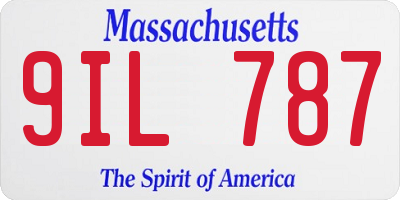 MA license plate 9IL787