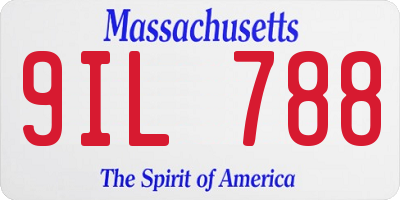 MA license plate 9IL788