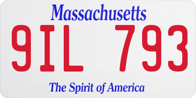 MA license plate 9IL793