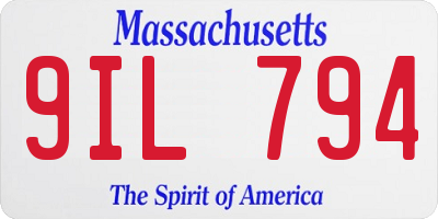 MA license plate 9IL794