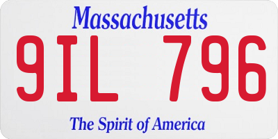 MA license plate 9IL796