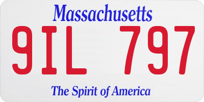 MA license plate 9IL797