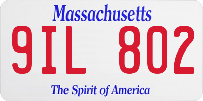 MA license plate 9IL802