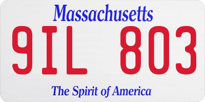 MA license plate 9IL803