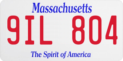 MA license plate 9IL804