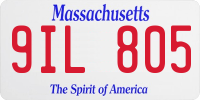 MA license plate 9IL805