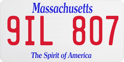 MA license plate 9IL807