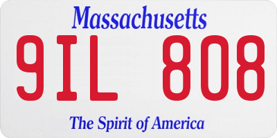MA license plate 9IL808