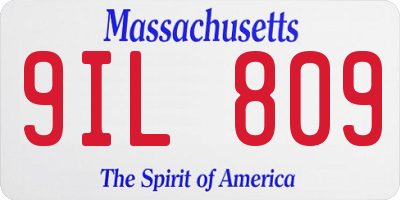 MA license plate 9IL809