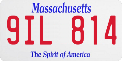 MA license plate 9IL814