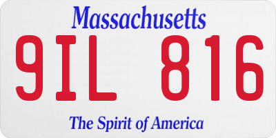 MA license plate 9IL816