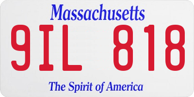 MA license plate 9IL818