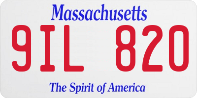 MA license plate 9IL820