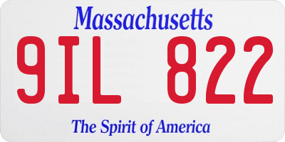 MA license plate 9IL822