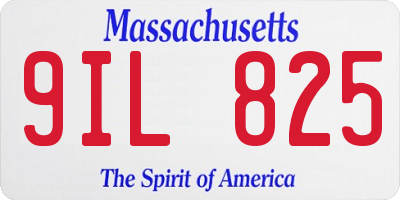 MA license plate 9IL825