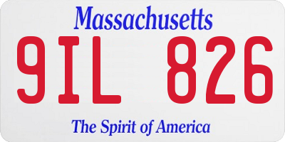 MA license plate 9IL826