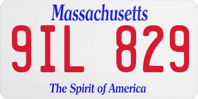 MA license plate 9IL829