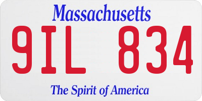 MA license plate 9IL834