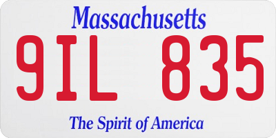 MA license plate 9IL835