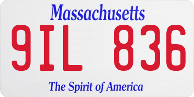 MA license plate 9IL836