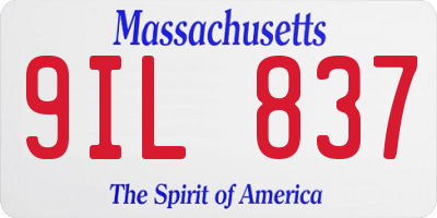 MA license plate 9IL837