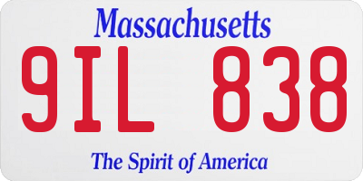 MA license plate 9IL838