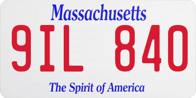 MA license plate 9IL840