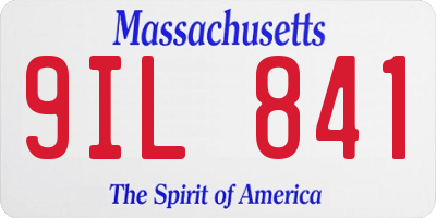 MA license plate 9IL841